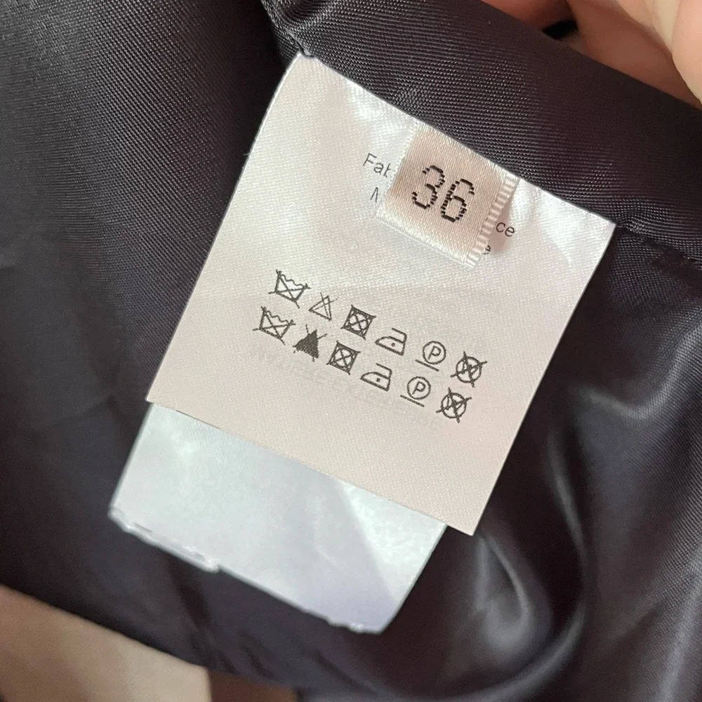 Chloe Wool Twill Jacket Side Tie Blazer Grey France Embroidered Belted Belt Rare - Picture 12 of 15